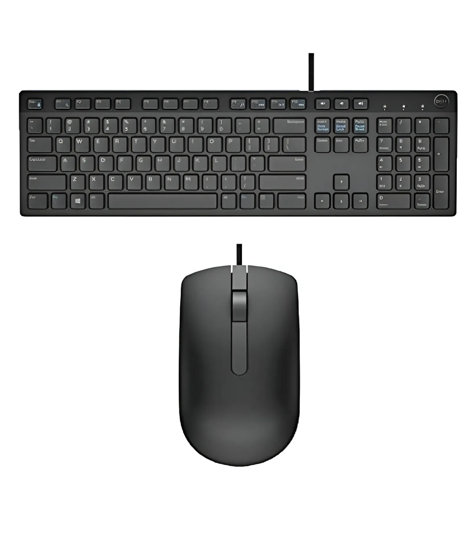 Dell USB Wired Keyboard and Mouse Combo Set (Black) - Used